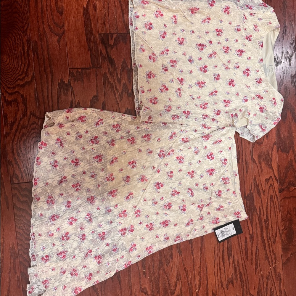 Cat & Jack Cream Floral Mini Dress